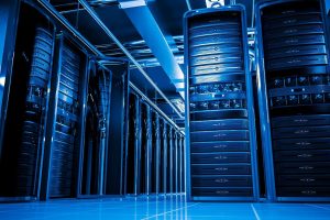 data center en tonos azul y negro